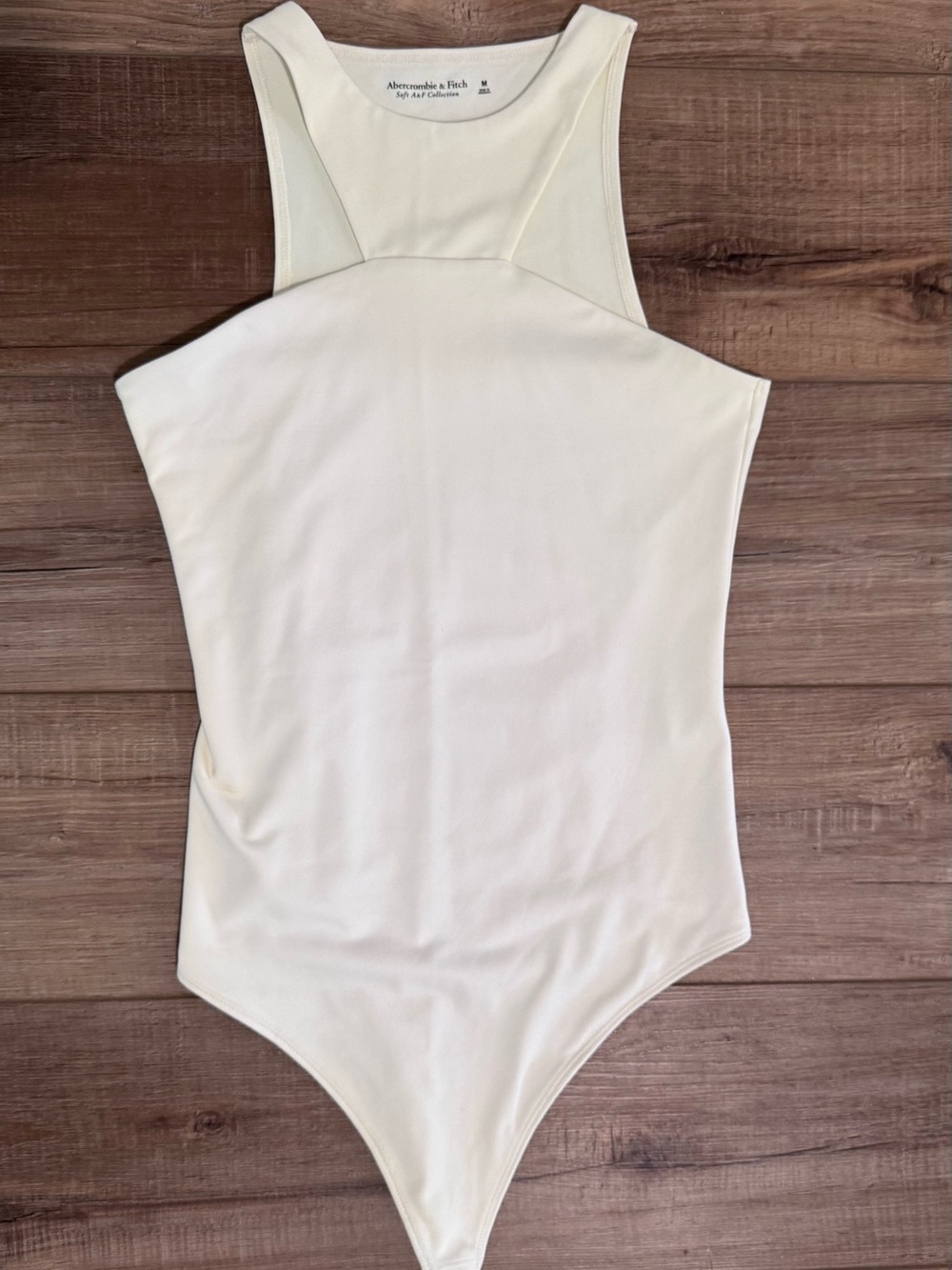 Abercrombie & Fitch Cream Racerback One-Piece Bodysuit